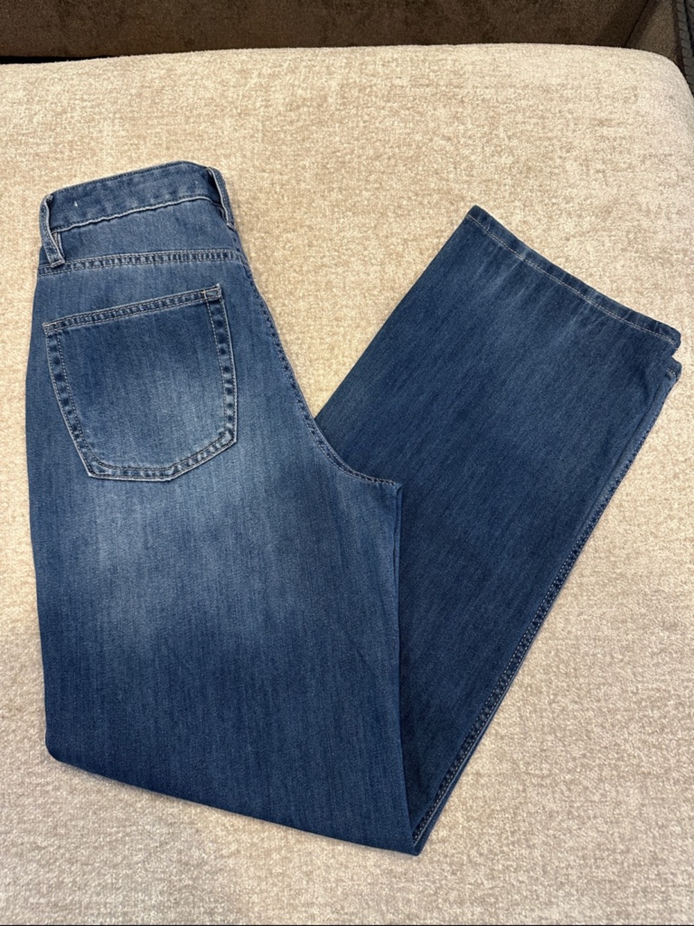 Oat New York Women's Wide Leg Flare Jeans in Dark Blue Wash
